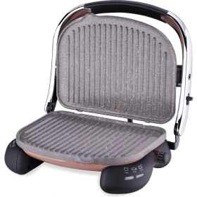 Resim Korkmaz Castron Mocha-Krom Tost Makinesi 600 W Döküm Plaka Modern Tasarım 