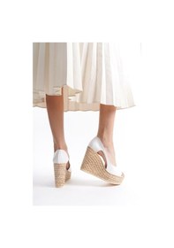 Resim Kadın Beyaz 11 Cm Platfomlu Dolgu Topuklu Ayakkabı Beyaz 