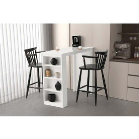 Resim Beyaz Diva Bar Sandalye Forza Bar Masa Takımı Beyaz 