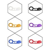 Resim Alüminyum Alaşımlı Arka Çekme Kancası Römork Halkası Evrensel Araba Oto İçin 2 X Vida Delikleri Siyah 