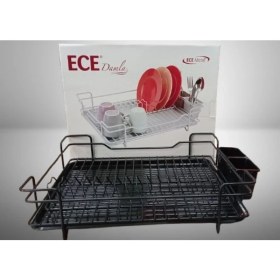 Resim 5dm Siyah Metal Damla Tabaklık Bulaşıklık Ece Metal Tabaklık 46 X 37 X 11,5 Cm 