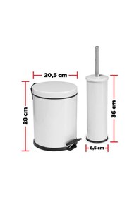 Resim Foreca 2 Li Çöp Kovası Banyo Seti Beyaz 