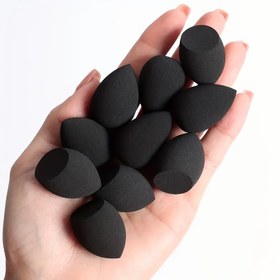 Resim 10'lu Paket Mini Makyaj Süngerleri, Çok Renkli Fondöten Harmanlama Süngeri, Lateks İçermez, Islak ve Kuru Kullanım, Kokusuz Hidrofilik PU Malzeme, Sıvı, Krem ve Pudra Uygulamaları için Uygun, Tüm Açık Bej Tonerlar için 