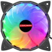 Resim WOZLO Coolmoon Rgb 12cm Kasa Fanı 12v 4pinli 120mm Sessiz Kasa Fan 