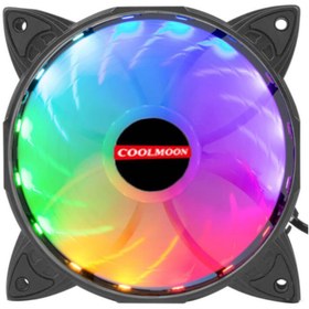 Resim WOZLO Coolmoon Rgb 12cm Kasa Fanı 12v 4pinli 120mm Sessiz Kasa Fan 