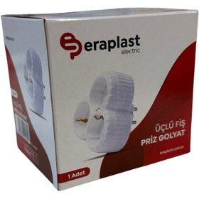Resim Eraplast 3'lü Topraklı Papatya Golyat Fiş Priz 
