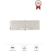 Resim Torima Tk-08 Beyaz Kablosuz Katlanabilir Şarjlı Taşınabilir Mini Bluetooth Klavye 