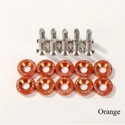 Resim Tongdashop 20 Parça Turuncu Parlak Alüminyum M6 X 20 Farlık Pul Bağlantı Cıvataları Oto Tuning Aksesuar 