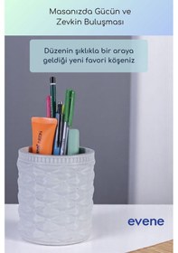 Resim Kalemlik Masa Kalemliği Organizer Kalemlik Beyaz Renk Model 85 Çok Renkli 