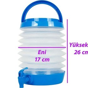Resim Su Sebili Katlanabilir Termos Çeşmeli Körüklü 5.5 Litre Piknik Kamp Su Ayran Meşrubat Içecek Bidonu 