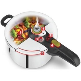 Resim Tefal Secure 5 Neo 6 L Düdüklü Tencere Gümüş - Siyah 