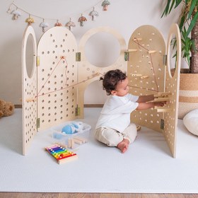 Resim Montessori Peg Board Aktivite Oyuncak 