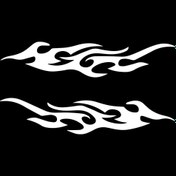 Resim MegaSticker Alev deseni dikiz aynası Sticker 13x4 cm 