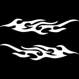 Resim MegaSticker Alev deseni dikiz aynası Sticker 13x4 cm 