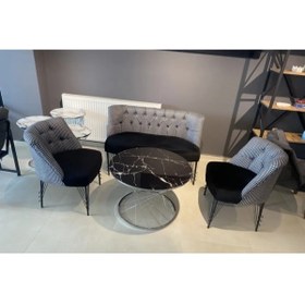 Resim VENQM çay seti koltuk berjer takımı kaz ayağı 2+1+1 