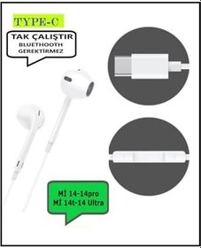 Resim Mi 14t 14 14 Pro 14 Ultra Kulaklık Type C Kablolu Kulaklık Dac Çipli Tak Çalıştır Beyaz 