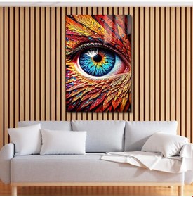 Resim Ateş Ve Su Gözü: Canlı Renklerle Sanatsal Bakış Cam Tablo 