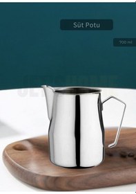 Resim Süt Potu Paslanmaz Süt Köpürtme Sürahisi Çelik Pitcher 700 Ml 