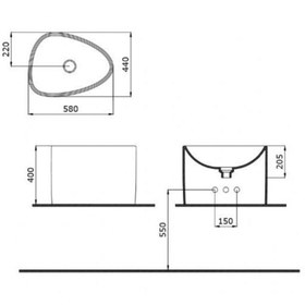 Resim Bocchi Etna Tezgah Üstü Monoblok Lavabo Mat Gri 1162-006-0125 