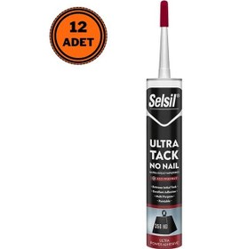 Resim 12 Adet Selsil Ultra Tack Montaj Yapıştırıcı Korniş Yapıştırıcısı 290 Ml 290 ML 