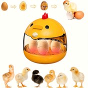 Resim 4 yumurta tutucu ile USB ile çalışan tavuk yumurta inkübatörü - Kuş yumurtaları için otomatik yumurtlama makinesi, sarı plastik tasarım, iç mekan kullanımı için mükemmel, gözlem için şeffaf küre, küçük hayvan yumurtlama cihazı, inkübasyon makinesi | Şeffaf küre inkübatörü | Plastik yapılı, tavuk kulübesi aksesuarları 