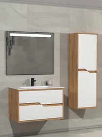 Resim NETDEKO Havana 80 Cm Banyo Dolabı (boy Dolap Dahil) 