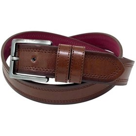 Resim Süzer Deri 4 Cm.lik Spor Suni Deri Çift Dikişli Model Erkek Kemer Kahverengi Kahverengi 