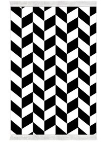 Resim Alanur Home Eko Trend Djt Yıkanabilir Kaymaz Taban 3 Lü Yatak Odası Takımı S5057 Geometrik Siyah 