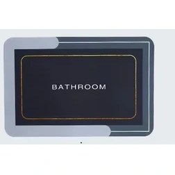 Resim Sogex Banyo Paspası Süper Su Emici Kaymaz Tabanlı Banyo Paspası Diatomit Paspas Süper Emici (58X38CM) 
