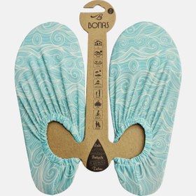 Resim Bonas Turkuaz Su Dalgası Desenli Kadın Deniz ve Havuz Ayakkabısı - Turkuaz / 38-39 