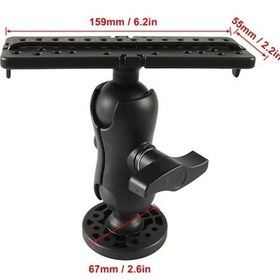Resim Novahub 360 Derece Dönenebilen Balık Bulucu Montaj Tabanı, Naylon + Silikon, 159x55mm, Tekne Kano Kayak İçin Ayarlanabilir Balık Bulucu Rafa Montaj Braketi 
