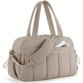 Resim Elmpaly Seyatullah Bayan Siyah Nylon Seyahat Spor Çantası Pembe Çok Bölmeli Pembe 