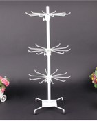 Resim Büyük Boy Beyaz 3 katlı Döner Metal Kolye&zincir Ve Tesbih Takı Standı Organizatör 60 Cm 