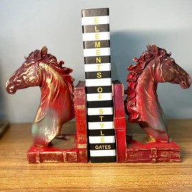 Resim Elegant Horse Bookends, Horse Bookends Decor, Horse Head Bookshelf Decor, Stylish Bookends Gift, Polyester Bookend Set,Horse Statue Bookends - Object-5 