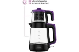 Resim Cam Çay Makinesi, Siyah, Hızlı Demleme ile Pratik Kullanım 