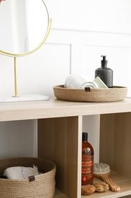 Resim Jüt Halat Düzenleyici Saklama Dekoratif Hasır Sepet Organizer 30x5 