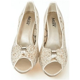 Resim Saten Kadın Abiye Ayakkabı Bej 