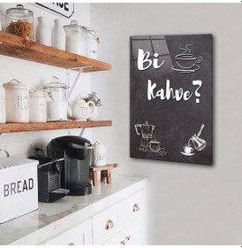 Resim Decorita Cam Tablo | Bi Kahve? | Kahve Köşesi Tablo 