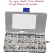 Resim Cam Sigorta Seti 5x20 Mm 150 Adet 15 Çeşit 250v Şeffaf Çantada 
