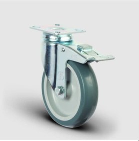 Resim Er01Mkt100F Döner Tablalı Frenli Termoplastik Kauçuk Tekerlek 