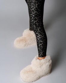 Resim Beyond Kadın Krem Bumble İçi Kürklü Ultra Hafif Tüylü Panduf 4cm BYND03 - Krem / 38 