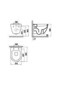 Resim Creavit Terra Asma Klozet Tp325 + Duck Yavaş Kapanan Pp Kapak 