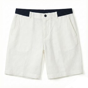 Resim Keten Bermuda - Beyaz - XL 