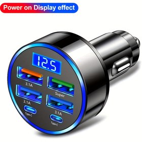 Resim 4 Portlu XJDR Hızlı Araba Şarj Cihazı - PD QC3.0, Type-C ve 2 USB Portlu Çoklu Cihaz Araba Telefon Şarj Cihazı, Yolda Hızlı Şarj İçin - Kompakt Araba Aksesuarı 