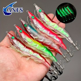 Resim ANFS 1 Adet/5 Adet Parlayan Kalamar Jig - Yapay Karides, Balık Yemi 