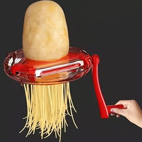 Resim 1 adet Çok Fonksiyonlu 3'ü 1 Arada Patates Soyucu, Dilimleyici ve Parçalayıcı - Çift Bıçaklı Sebze Kesici Karavanlar, Kampçılık ve Küçük Mutfaklar için - Çok Yönlü Plastik Mutfak Alet, Manuel Çalıştırma 