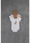 Resim Veropukahome Ecocotton Rosa Kız Bebek Zıbın Seti Kısa Kollu 2'Li Somon 