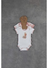 Resim Veropukahome Ecocotton Rosa Kız Bebek Zıbın Seti Kısa Kollu 2'Li Somon 