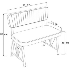 Resim Hayat 70x110 Beyaz Mutfak Masası, Mutfak Masası Takımı, Yemek Masası, 2 Benchli - Kahverengi Açık Gri 