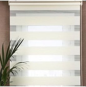 Resim Pliseli Stor Zebra Perde Oygusuz 197207, Beyaz, 190 x 260 